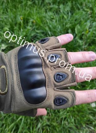 Рукавички захисні тактичні oakley безпалі колір олива розмір l