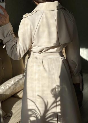 Брендовый классический длинный шерстяной шерсть бежевый плащ тренч пальто на поясе9 фото