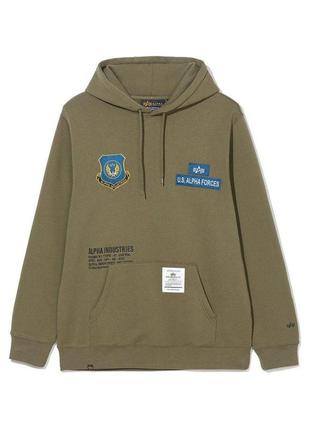 Худи от бренда alpha industries оригинал (unfrm badge hoodie)1 фото