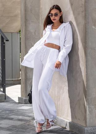 Стильний костюм двійка jadone fashion фотруна l-xl білий