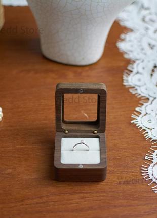 Деревянная коробочка для колец, ящик для кольца, футляр для кольца, коробка на свадьбу или...