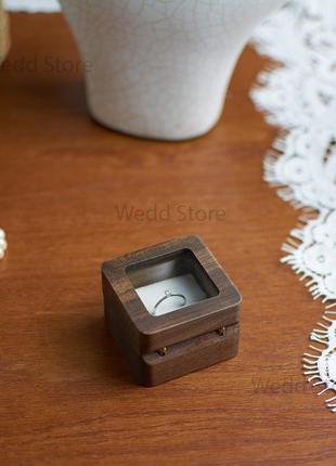 Деревянная коробочка для колец, ящик для кольца, футляр для кольца, коробка на свадьбу или...