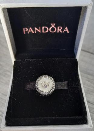 Срібний шарм (бусіна) pandora "тризуб корона" пандора подарок для жінок