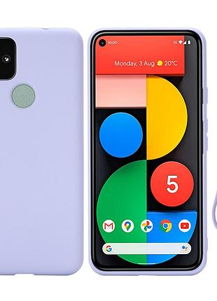 Силіконовий чохол для google pixel 4a 5g лаванда з мікрофіброю soft touch