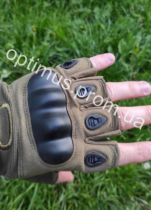 Рукавички захисні тактичні oakley безпалі колір олива розмір м