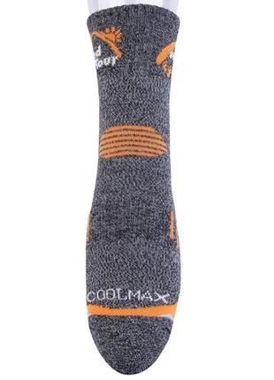 Набор трекинговые носки 3 пары coolmax aonijie 40-44 серый с оранжевым5 фото