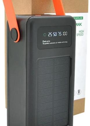 Портативная батарея new внешняя повербанк power bank 100000 mah с солнечной панелью и фонариком