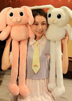 Мягкая детская плюшевая игрушка заяц тянучка 80 см тик ток хит продаж