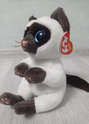 Мягкая игрушка ty сиамская кошка miso 20 см