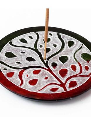 Подставка для ароматических палочек в форме тарелки сделана и камня подставка каменная для благовоний