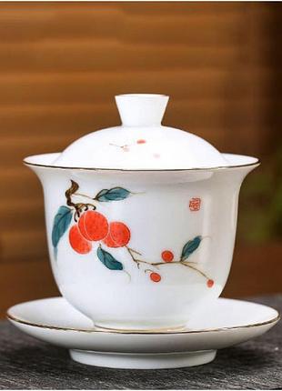 Гайвань личи ёмкость 180 мл китайская чашка для заварки чая пиала с крышкой и блюдцем