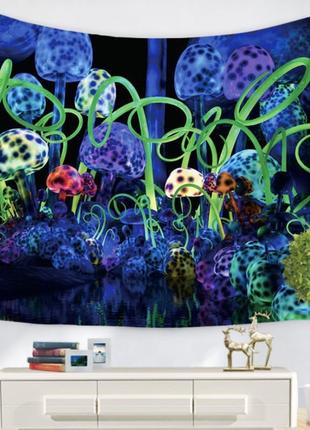 Гобелен на стену с изображением грибы декоративное полотно с рисунком гобелен для интерьера гобелен