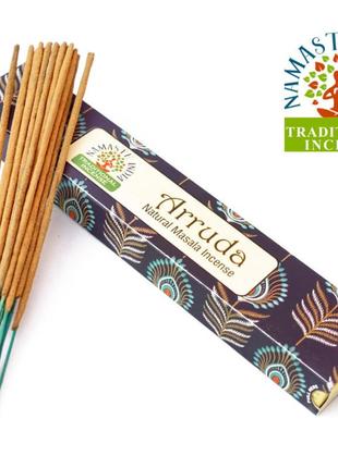 Namaste india arruda індійські ароматичні палички пахощі з приємним ароматом рута 15 грам