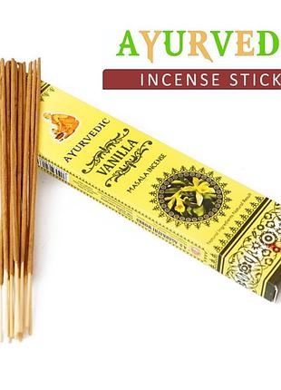 Ayurvedic vanilla индийские ароматические палочки благовонии с приятным ароматом ваниль 15 грамм