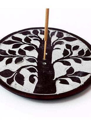 Подставка для ароматических палочек в форме тарелки сделана и камня подставка каменная для благовоний