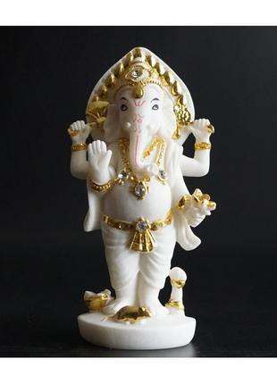 Статуэтка ганеш белого цвета из полистоуна статуя для интерьера статуя индийские боги божество ганеш