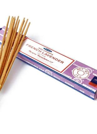 Satya french lavender индийские ароматические палочки с приятным ароматом французская лаванда 15 гр
