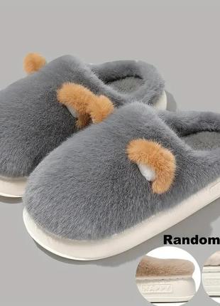Капці жіночі сірі з вушками закриті домашні, розмір 38-39