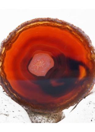 Зріз агата натуральний камінь кристал природний камінь червоного кольору розмір 8-10 см.зріз агата натуральний камінь кристал