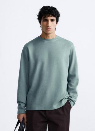 Кофта лонгслів zara 6462 401 mid-blue