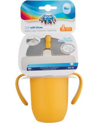 Поильник-непроливайка canpol babies matte pastels с силиконовой трубочкой 210 мл...