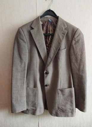 Крутой люксовый брендовый статусный мужской шерстяной пиджак жакет tommy hilfiger virgin wool принт гусиная лапка размер 50