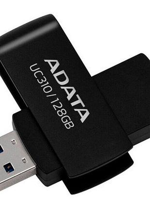 Usb флеш накопичувач adata 128gb uc310 usb 3.2 black (uc310-128g-rbk)