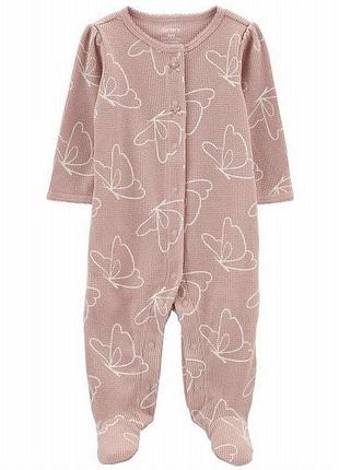Чоловічок сліп піжама carter’s картерс з термотрикотажу для дівчинки
