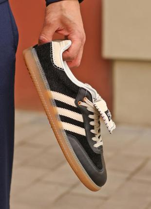 Женские кроссовки wales bonner x adidas samba in core black & cream white 36-37-38-39-40-41