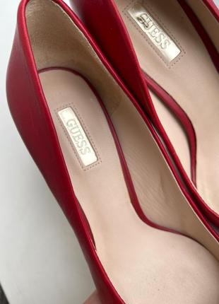 Кожаные туфли лодочки красные guess 39 - 39.5 размер, натуральная кожа, оригинал5 фото
