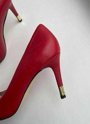 Кожаные туфли лодочки красные guess 39 - 39.5 размер, натуральная кожа, оригинал7 фото
