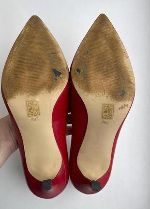 Кожаные туфли лодочки красные guess 39 - 39.5 размер, натуральная кожа, оригинал6 фото