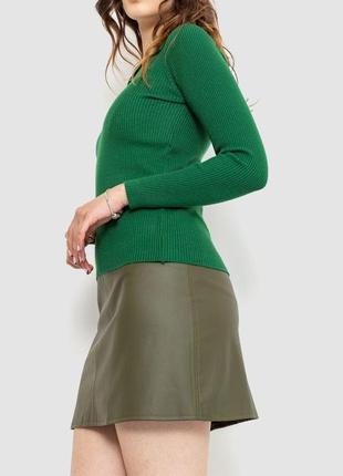 Кофта женская в рубчик, цвет зеленый, 204r0153 фото