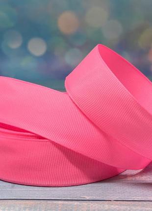 Репсова стрічка 2,5 см, колір-яр рожевий (hot pink), метр, рожевий