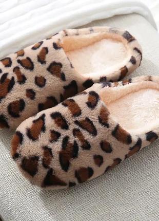 Капці жіночі леопардові закриті домашні, розмір 40