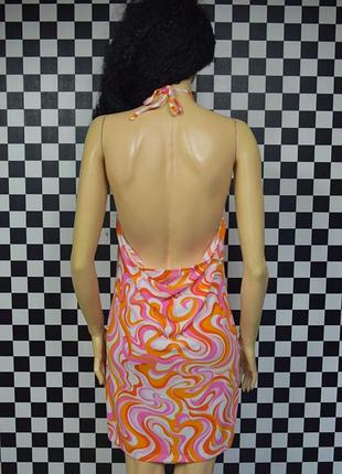 Платье в принт летний халтер платье легкое на шею