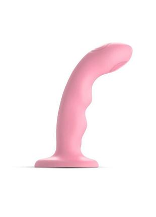 Насадка для страпона с двойной точечной пульсацией strap-on-me tapping dildo wave - coral pink