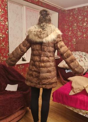 Шуба норковая, воротник соболь