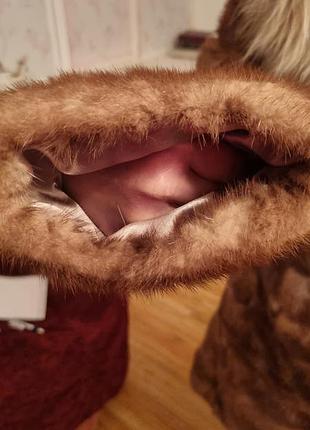 Шуба норковая, воротник соболь