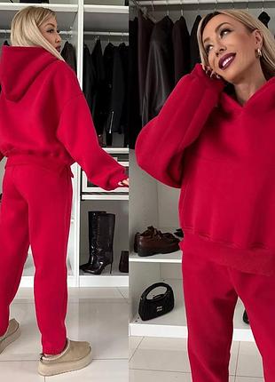 Необычайно теплый и удобный костюмчик на флисе. объемное худи + джоггеры