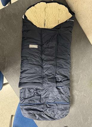 Теплый меховой конверт на овчине/волнах для новорожденных. в наличии 2шт