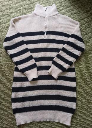 Платье -свет, удлиненный свитер, платье миди, платье на замке