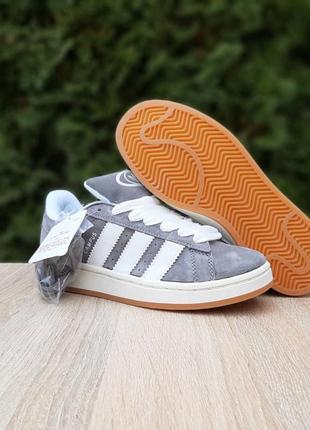 Adidas campus серые с белым