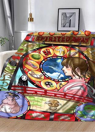 Плед покрывало детское  spirited away  135х160 разноцветное плюш-велюр