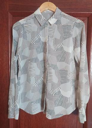Блуза шовкова геометричний принт s