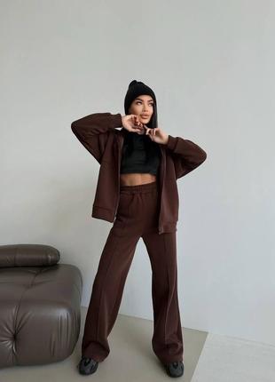 Спортивный костюм в стиле oversize брюки + кофта на молнии2 фото