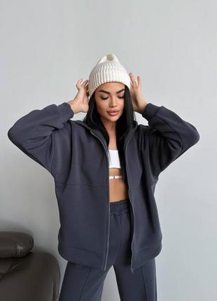 Спортивный костюм в стиле oversize брюки + кофта на молнии5 фото