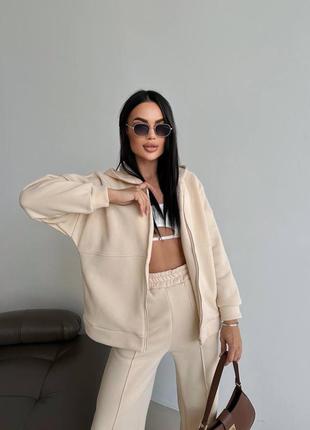 Спортивный костюм в стиле oversize брюки + кофта на молнии7 фото