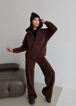 Спортивный костюм в стиле oversize брюки + кофта на молнии