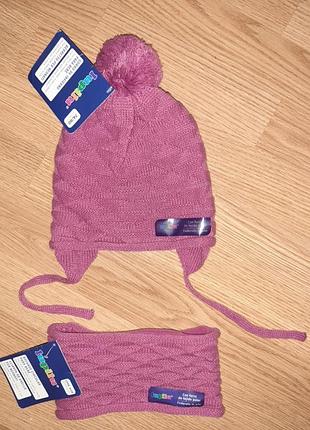 Шапка осінь 62-68 на 2-6міс, 74-80 на 6-12 міс lupilu утеплена флісом
